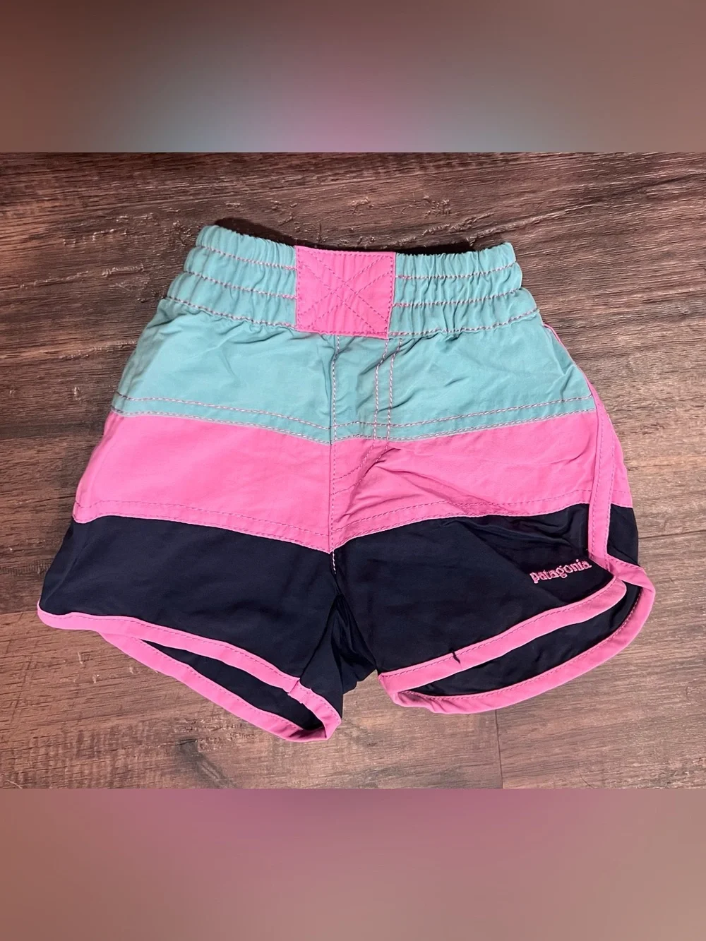 PATAGONIA BABY BOARDSHORTS in Pink, Aqua & Navy